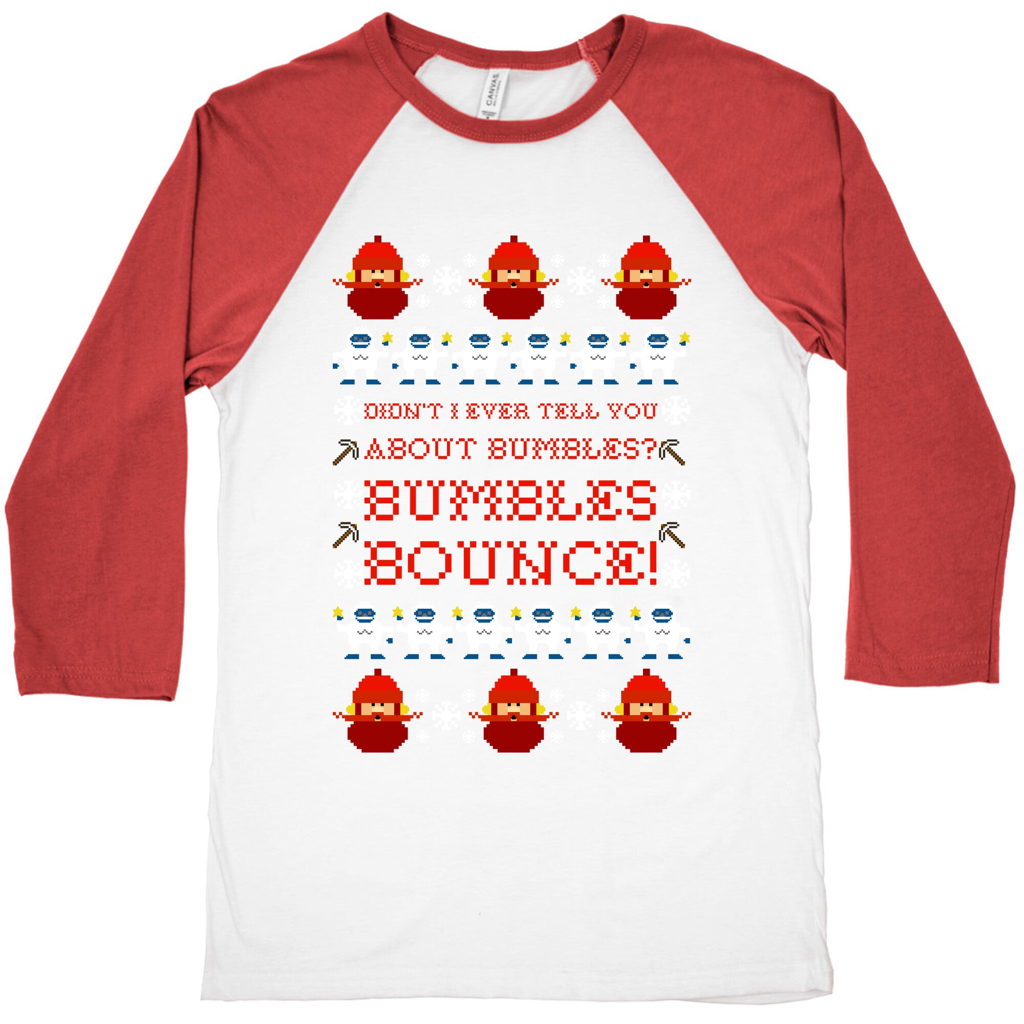 Yukon Cornelius and Bumble Ugly Sweater Baseball Tee